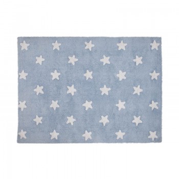 Lorena canals alfombra lavable estrellas azul-blanco 