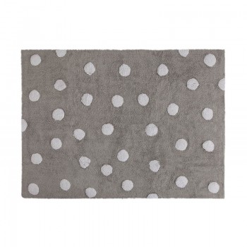 Lorena canals alfombra lavable topos gris-blanco 