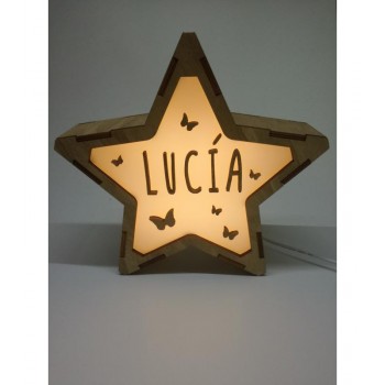 Lamparita estrella personalizada-mariposas