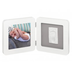 Baby art marco foto con huella blanco/gris