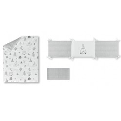 Bimbi casual Set de funda nórdica con relleno + funda almohada + protector indian