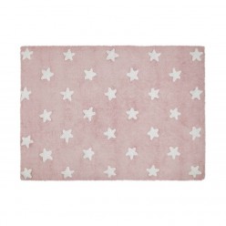 Lorena canals alfombra lavable  estrellas rosa-blanco 