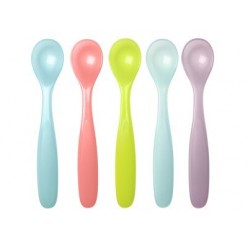 Badabulle lote 5 cucharas flexibles colores pastel 