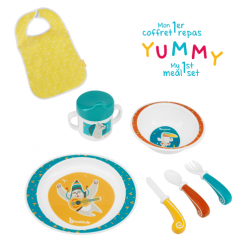 Badabulle Set de comida Yummy azul 