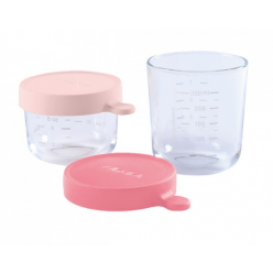 Beaba pack 2 botes de cristal 150/250ml rosa