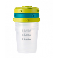 Beaba lote 6 potitos clip 200ml azul/neon